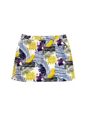 Chicos Size 16 Tropical Print Skort Relaxed Fit Pull On Soft Stretch Fabric